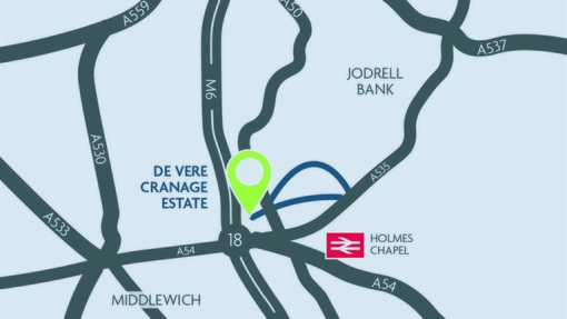 Cranage Estate location map