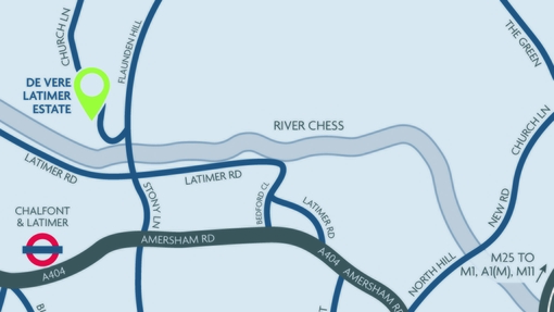 De Vere Latimer Estate map